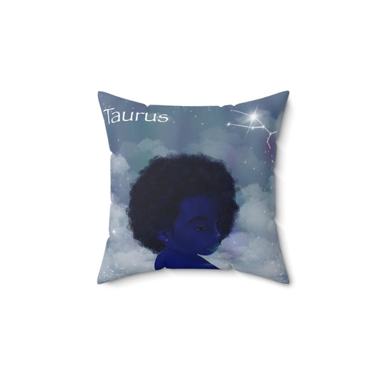 Taurus Zodiac Polyester Square Pillow